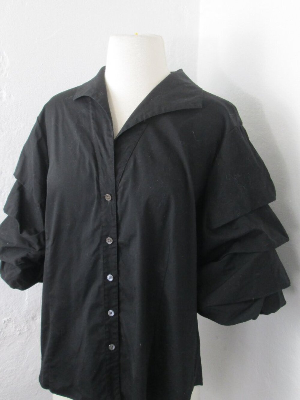 Lafayette 148 New York Black Button Up Blouse Women's - Size 14
